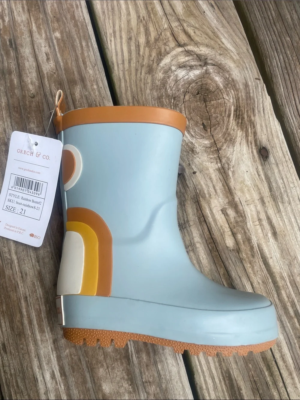 NWT Grech & Co. Light Blue Rainbow Rain various sizes